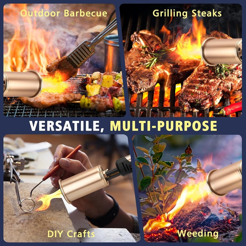 ARTFLAMM Propane Torch with Turbo Mode, Flamethrower Gun with Safety Lock, Blow Torch Gun for Cooking, Kitchen Food Torch Head for Grill, Searing Steak, BBQ, Charcoal Lighter(Tank Not Included) - Image 5